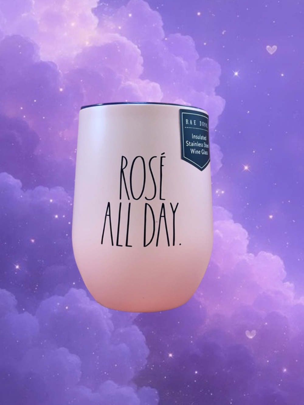 Rae Dunn Rose all day Insulated stainless steel wine cup